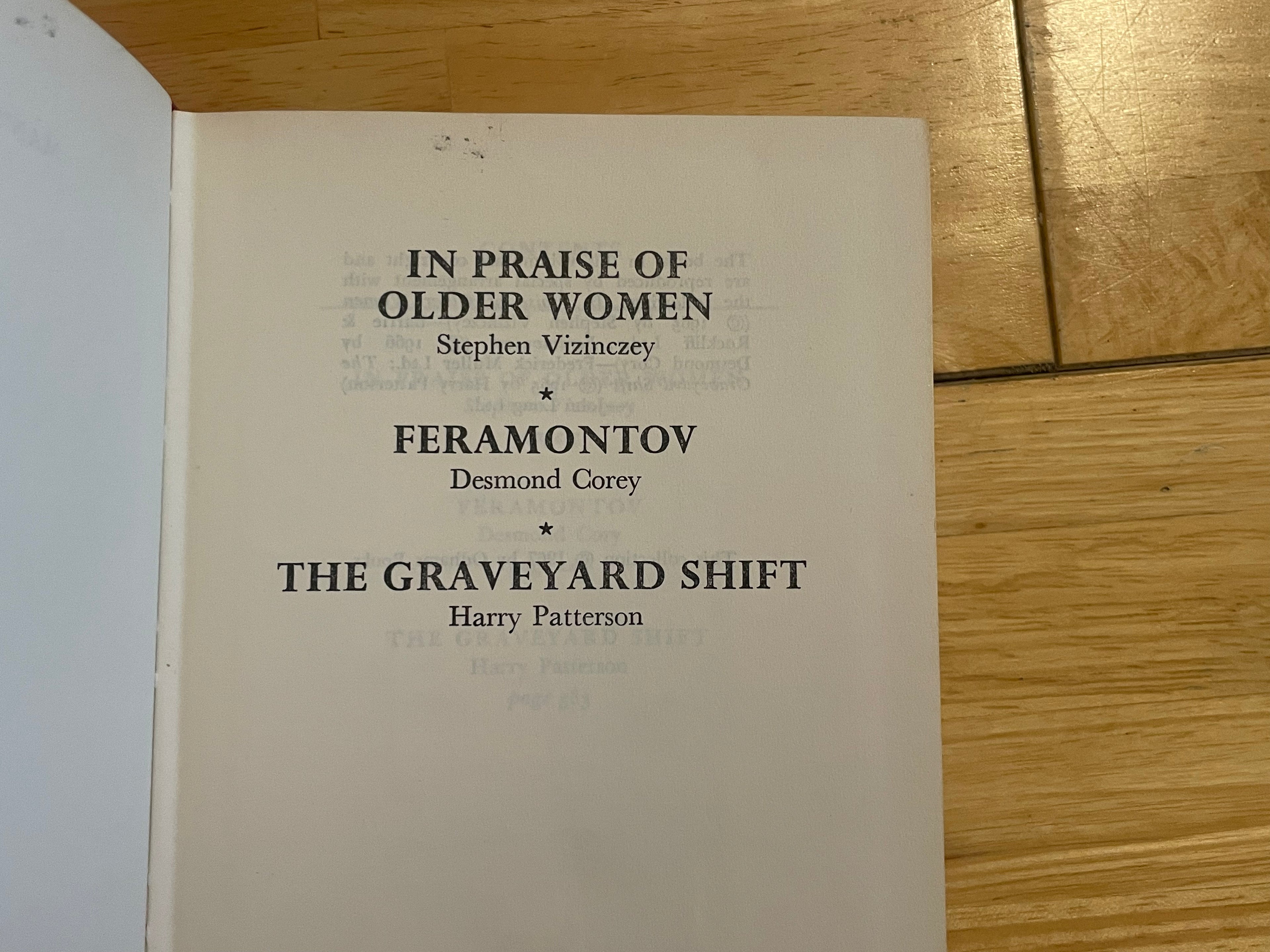 In Praise Of Older Women - Stephen Vizinczey/Feramontov - Desmond Cory/The Graveyard - Harry Patterson