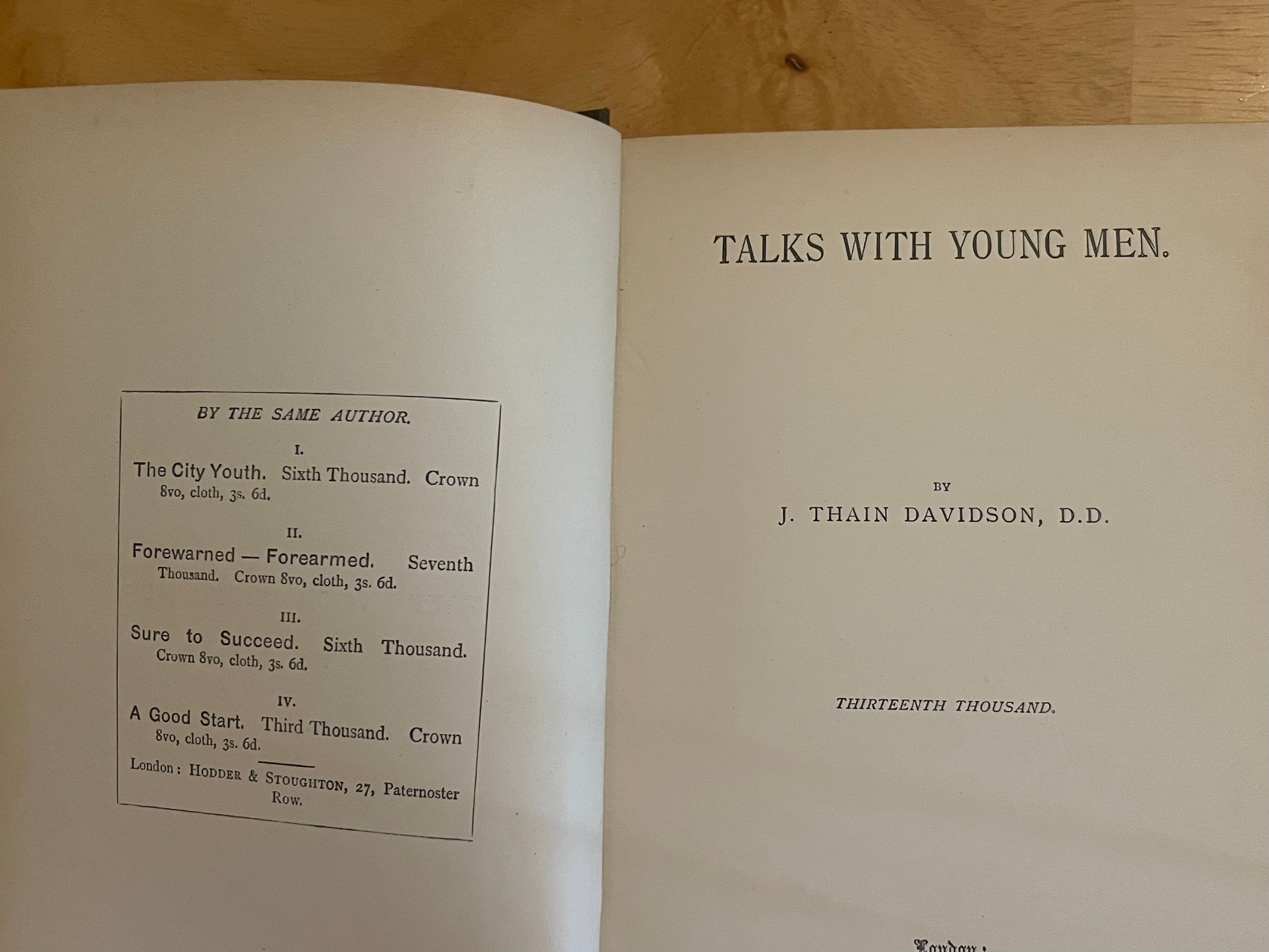 Talks With Young Men - Davidson