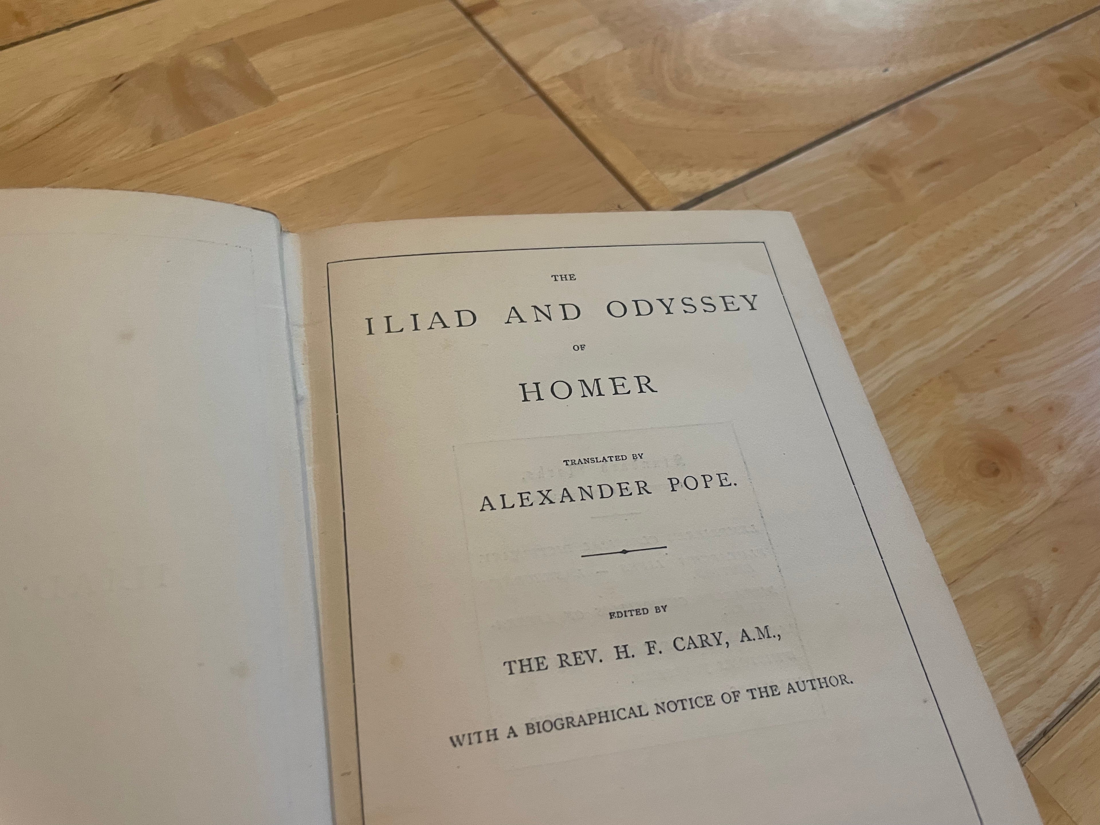 Homer’s Illad And The Oddesy